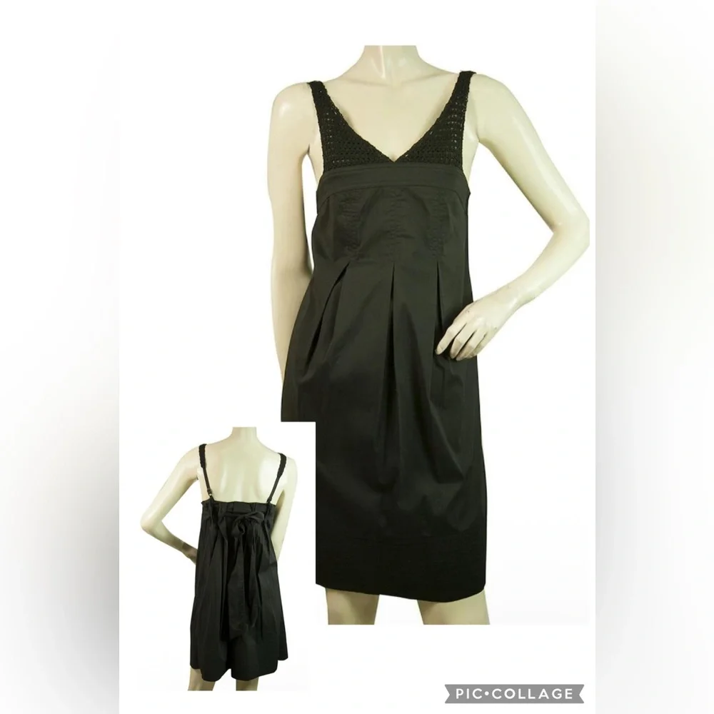 BCBG Max Azria Black Mini w/ Crochet Knit Bust & Straps LBD Dress 0 XS BCBG Max Azria Black Mini w/ Crochet Knit Bust & Straps LBD Dress 0 XS